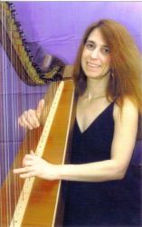 Ellen with one of her harps